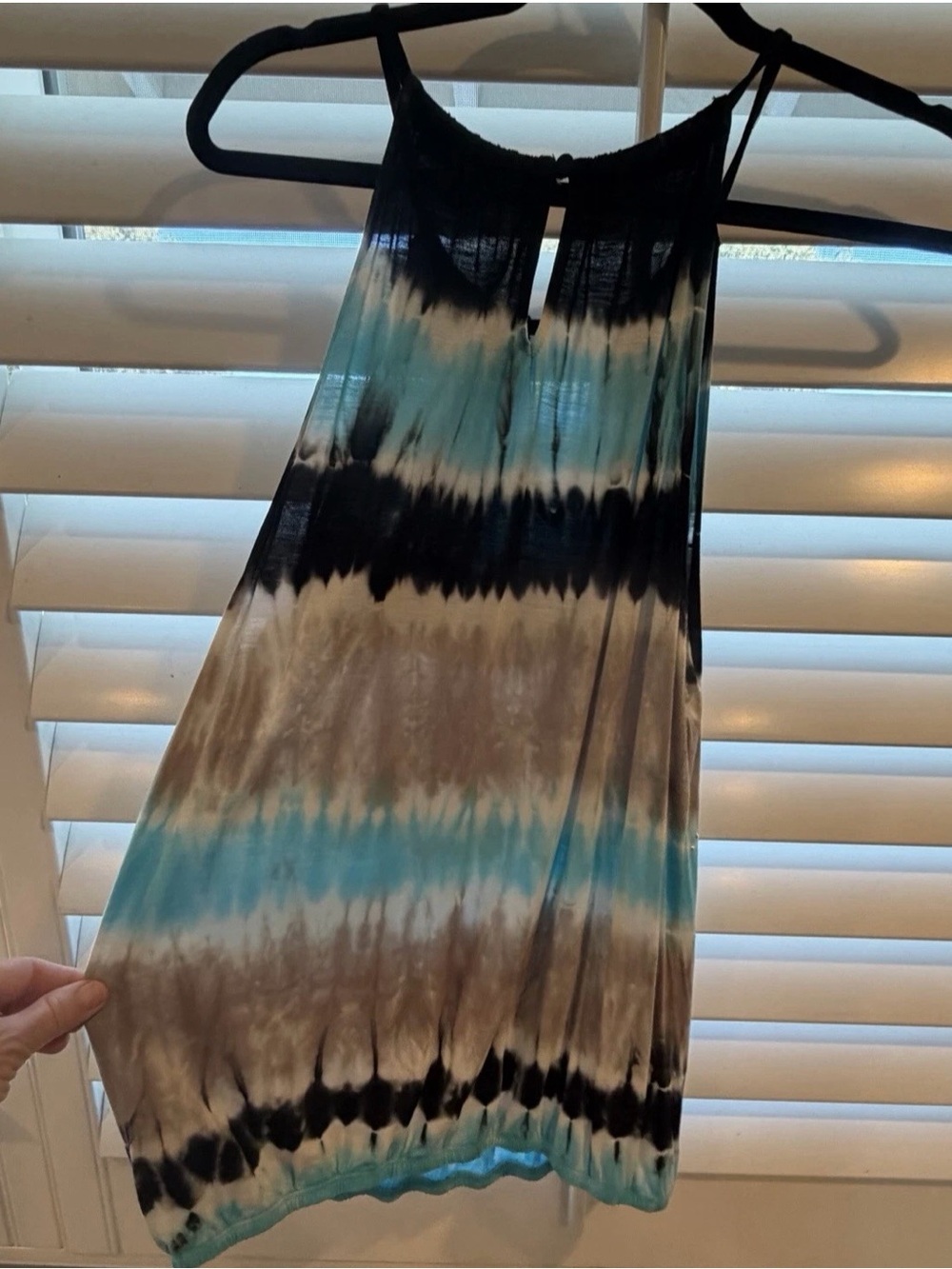 INC International Concepts Blue, Black & Brown Tie-Dye A-Line Skirt